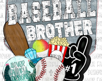 Baseball Brother, Cute Baseball Shirt, Baseball Brother png, PNG file, Digital Design, Digital Download, Ballpark Shirt Design
