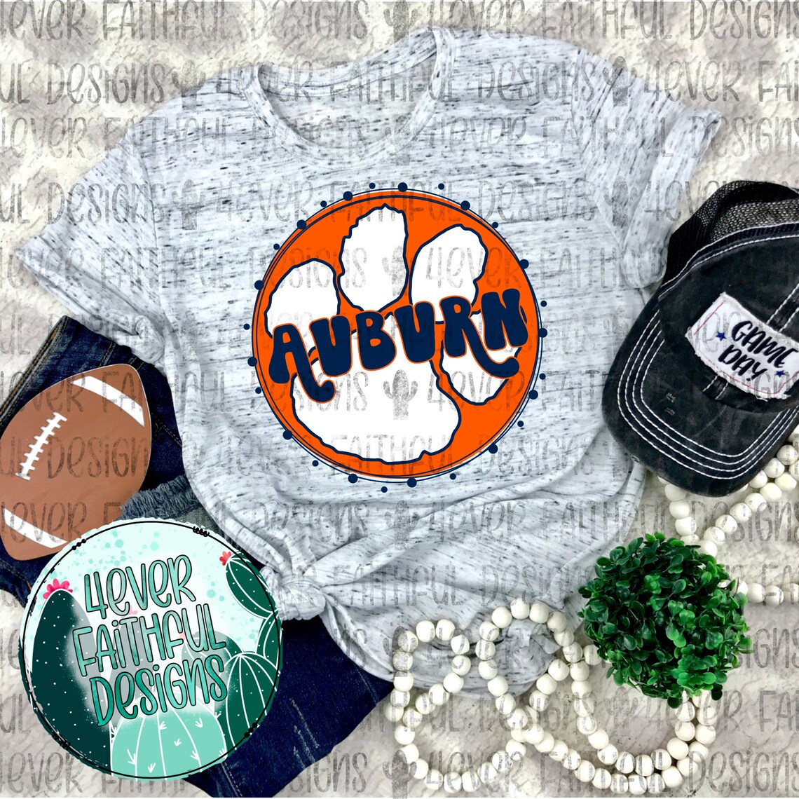 Auburn Tiger Paw Cute Football PNG Auburn Paw PNG Football Etsy