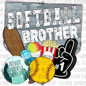 Softball Brother, süßes Softball Shirt, Softball Brother png, PNG Datei, digitales Design, digitaler Download, Baseball Shirt Design