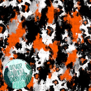 Papier numérique d’arrière-plan léopard orange noir transparent, papier orange noir, fichier PNG, téléchargement numérique, illustration imprimable, papier numérique PNG