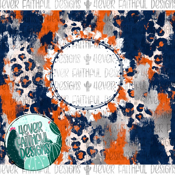 Blue & Orange Leopard Tumbler Design, Tumbler PNG, Leopard Tumbler Design, Sport Tumbler PNG, Custom Tumbler PNG file, Digital Download