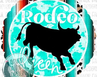 Rodeo Queen Shirt Design, Cute Western Shirt, Bucking Bull, Rodeo png, PNG Digital Design, Digital Download, Cute Western PNG, Rodeo PNG