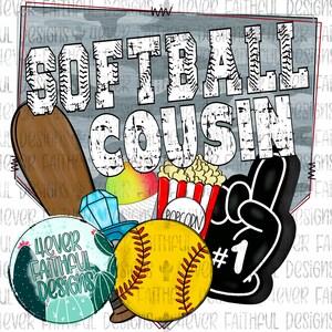 Bundle, Softball Cousin, süßes Softball-Shirt, Softball Cousin png , PNG-Datei, Digital Design, Digital Download, Ballpark Shirt Design