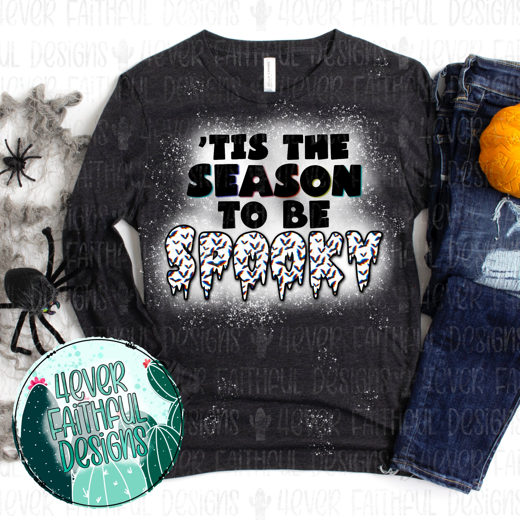 Tis the Season to Be Spooky Cute Halloween Shirt Design - Etsy
