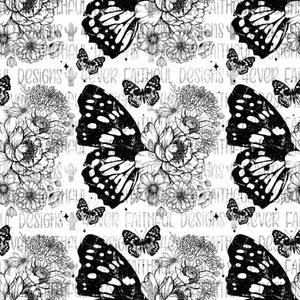 Butterfly Floral Background, butterflies with flowers Digital Paper, floral butterfly print, PNG File, Digital Download, Printable Artwork