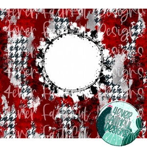 Red Black Houndstooth Tumbler Design, no footballs, Houndstooth Tumbler Design, Sport Tumbler PNG, Custom Tumbler PNG file, Digital Download