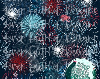 Fireworks Seamless Digital Paper, Red White Blue Digital Paper, Firework Digital File, PNG File, Digital Download, Printable Artwork