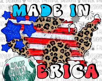 Made in America PNG, Cute Patriotic Shirt Design, 4th of July Shirt Design, Red White Blue, Patriotic PNG, Sublimation Digital Download
