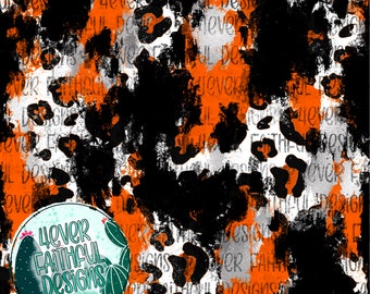 Black Orange Leopard Background, Sport Digital Paper, Black Orange Paper, PNG File, Digital Download, Printable Artwork, Digital Paper PNG