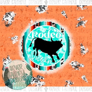 20oz Rodeo Queen Tumbler Design, Cute Western Shirt, Bucking Bull, PNG Digital Design, Digital Download, Cute Western PNG, Rodeo PNG