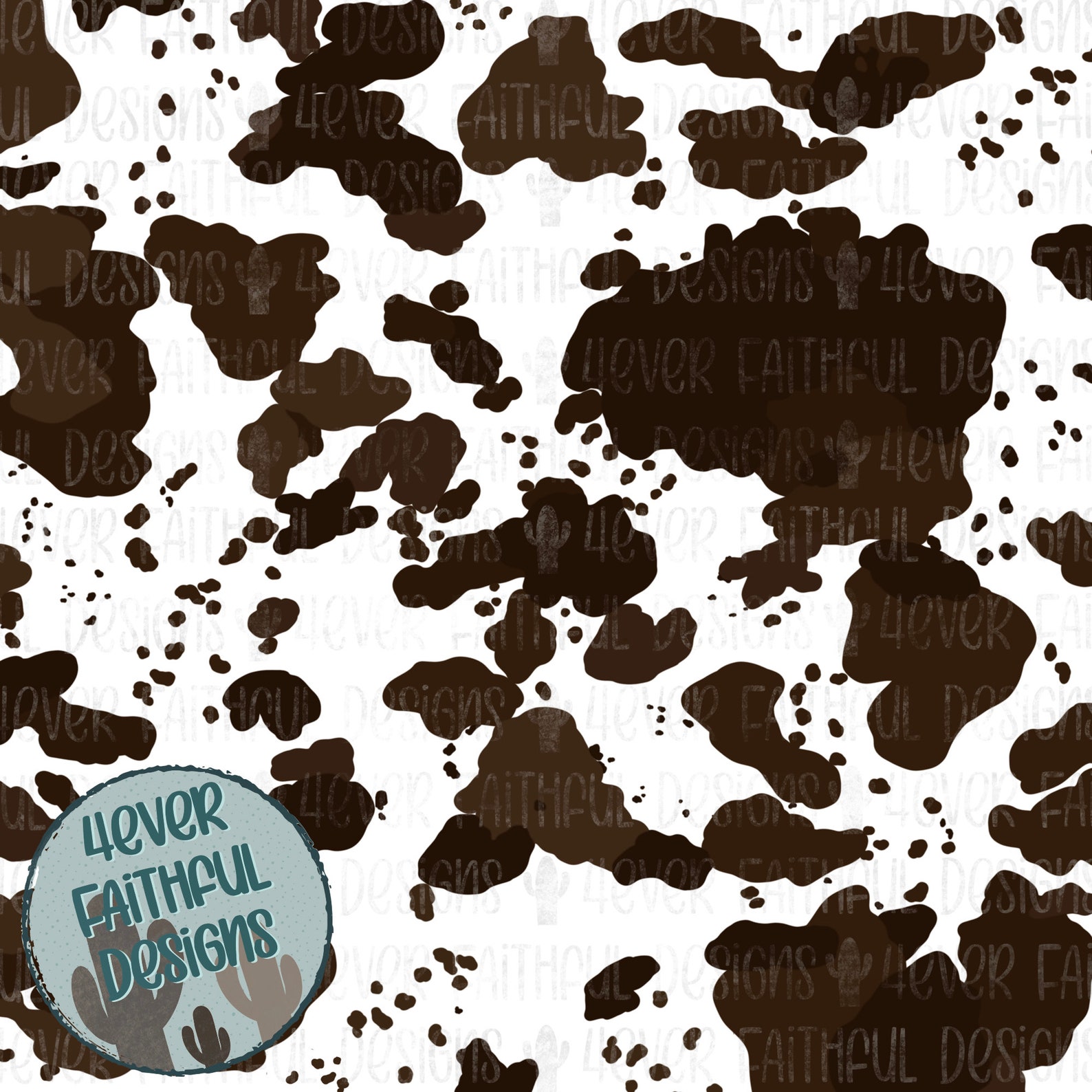 Brown and White Cowhide Cowhide Digital Paper Cute Cowhide Etsy