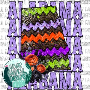 Halloween leopard Alabama, Cute State Shirt Design, Alabama Shirt Design, Automne, Halloween PNG, Sublimation Digital Download