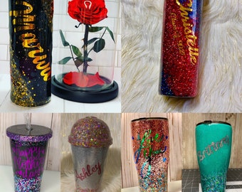 20 oz Cherry Blossom Customized Glitter Glam Stainless Steel Tumbler Drink ware cup gift her him friend mom mother day sister teen bride