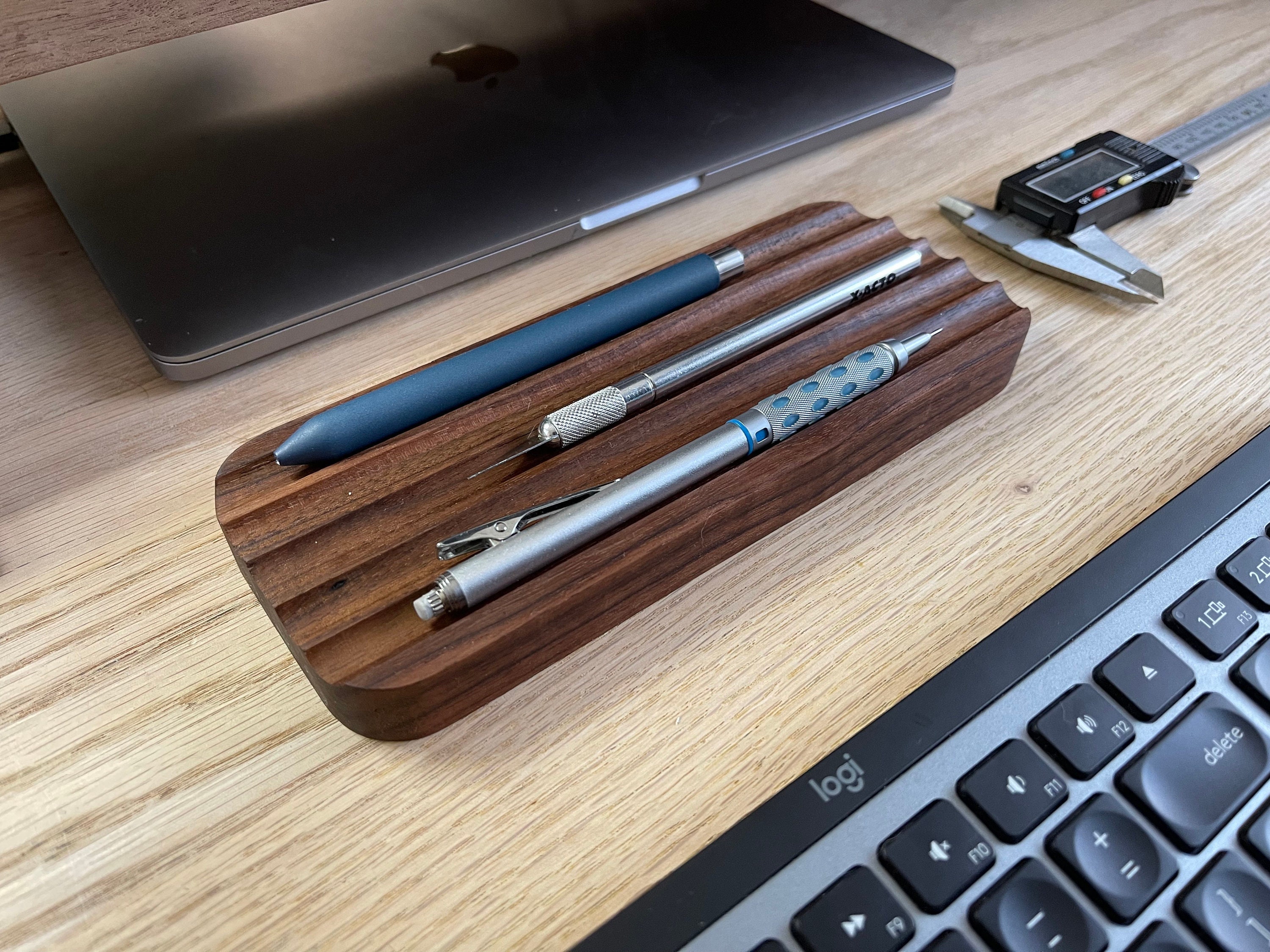 Black walnut pen tray, Desk tray, Valet tray, Pencil tray, Brush tray