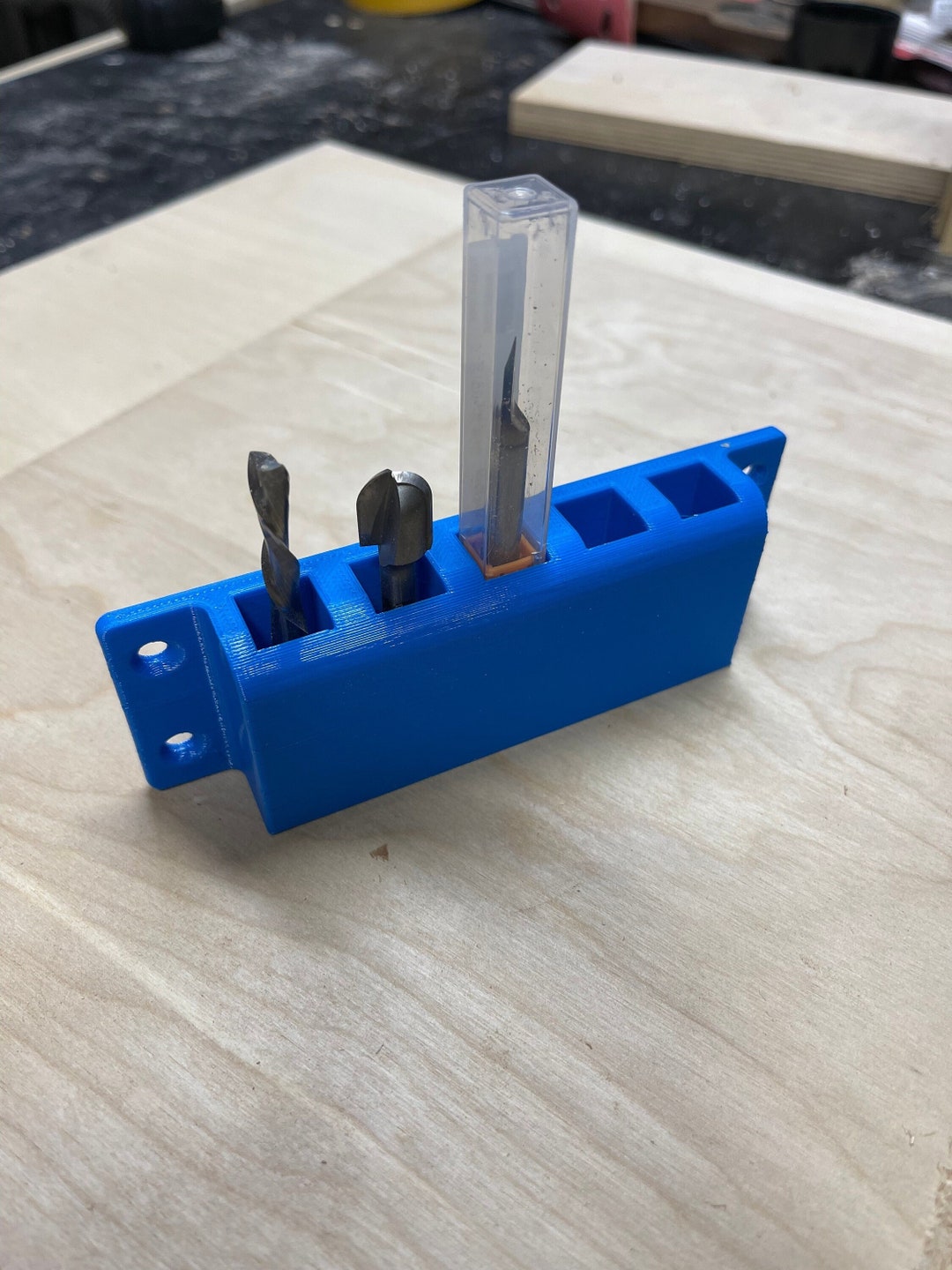 Low Profile Endmill Organizer Bit Holder Fits 1/4 & 1/2 Shank Size Bits ...