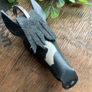 Horse head, leather keychain, die cut, handcrafted, cowgirl, cowboy, gift for him, gift for her, third anniversary