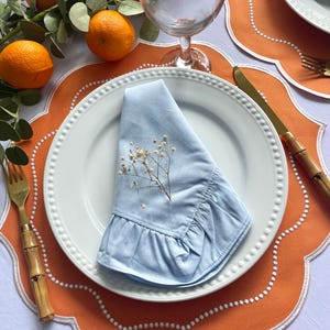 New Collection/ Orange Scalloped Edge Placemat