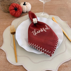 Beige Polyester Placemats, Scalloped Edge