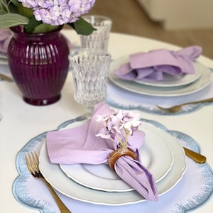 Light  Blue Scallop Edge, Washable Placemat, Waterproof, Scallop Edge