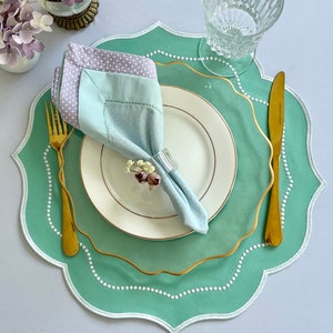 Mint Placemat/ Holiday Gift/ Table Decoration. Level up your Dinning table Decor with our Beautiful Placemats. Check out the quality!