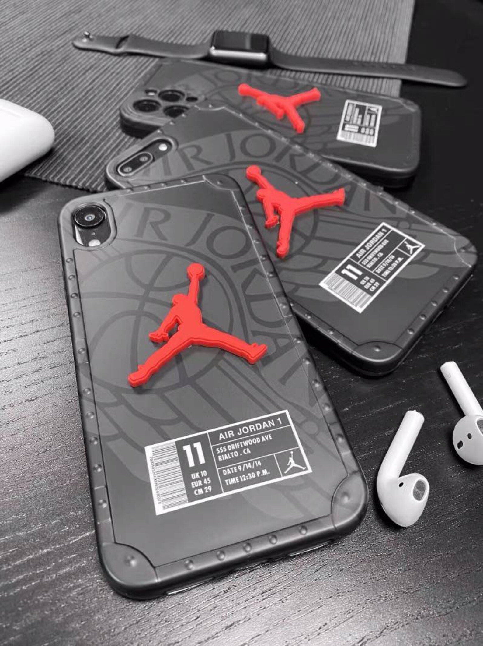 Air Jordan 3d Jumpman Negro Shoebox funda para iPhone Etsy