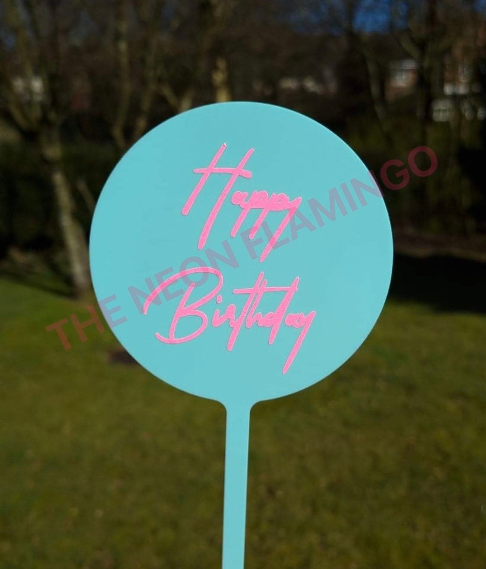 Personalised Acrylic Cake Topper Circle Cake Decoration Etsy