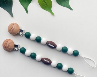 Philadelphia Eagles Pacifier Clip |  Football Baby Custom Pacifier Clip | Football Baby Shower Gift