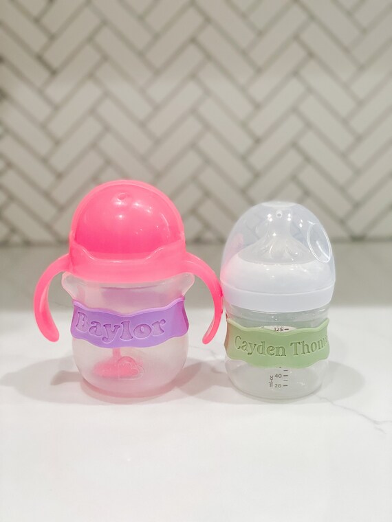 Personalized Baby Bottle Band Sippy Cup Custom Name Label - Etsy