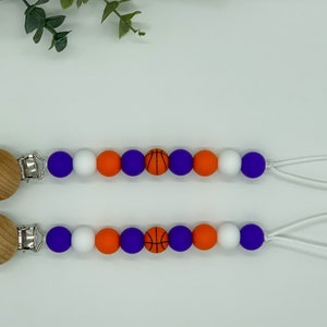 Phoenix Suns | Pacifier Clip | Basketball Pacifier Clip l Baby Custom Pacifier Clip | Basketball Baby Shower Gift | Baby Basketball Gift