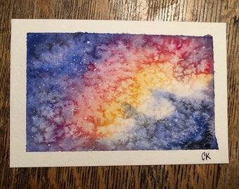 Custom Space and Horoscope Watercolor Piece