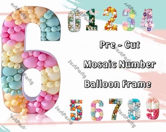 28.74/39.37inch Mosaic Number Balloon Frame Birthday Party Decoration 0-9 Balloon  Filling Box PRE-CUT Balloon Decor Anniversary Background