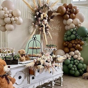 115pcs Jungle Green Chocolate Brown Balloon Garland Arch Kit Wedding Decoration Baby Shower Decor Birthday Party Bridal Shower Supplies