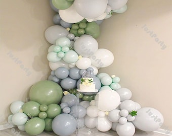 132pcs Doubled Gray Dusty Green Balloons Garland Arch Kit Wedding Decoration Baby Shower Birthday Party Supplies Bridal Shower Decor