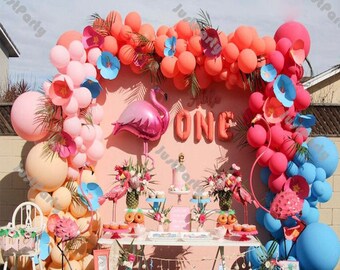 160pcs Matte Coral Light Blue Nude Macaron Baby Pink Balloons Garland Arch Kit Kids Birthday Party Decoration Baby Shower Wedding Supplies