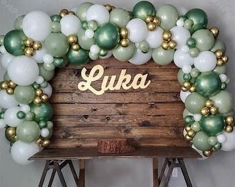 150pcs Chrome Dark Green Dusty Green Matte White Balloon Garland Arch Kit Wedding Supplies Baby Shower Birthday Party Decoration