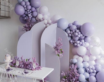 167pcs Doubled Purple and Doubled Lilac Balloon Garland Arch Kit Wedding Decoration Bridal Shower Engagement Baby Shower Birthday Supplies