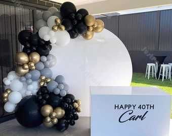 126pcs Black Gold Balloons Garland 40th Birthday Party Decoration Gray White Balloon Arch Wedding Supplies Baby Shower Engagement Decoration