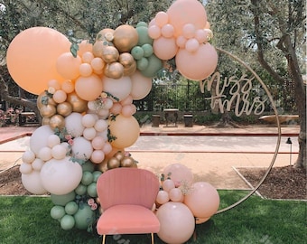121pcs Macaron Peach and Cream Peach Balloons Garland Arch Kit Wedding Baby Shower Birthday Party Decoration Bridal Shower Supplies