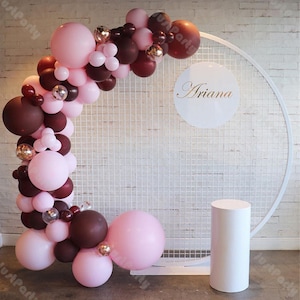 83pcs Burgundy Macaron Baby Pink Rose Gold Confetti Balloon Garland Arch Wedding Supplies Baby Shower Birthday Party Anniversary Decoration
