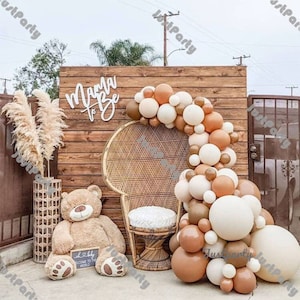87pcs Natural Sand Color and Mocha Brown Neutral Balloon Garland Arch Baby Shower Decorations Birthday Party Wedding Bridal Shower Supplies