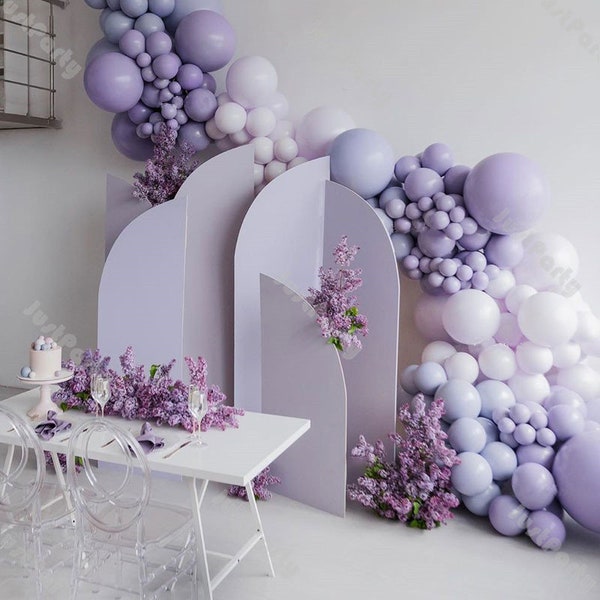 167pcs Doubled Purple and Doubled Lilac Balloon Garland Arch Kit Wedding Decoration Bridal Shower Engagement Baby Shower Birthday Supplies