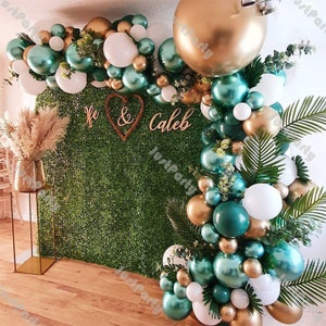 131pcs Matte Green Balloon Arch Chrome Gold DIY Balloon Garland Wedding Balloons Supplies Matte Balloons Garland Arch Kit Birthday Balloons