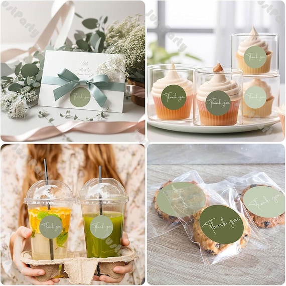 Dokeno,500 Adesivi di Ringraziamento con Motivo Floreale - 2,5 cm, Adesivo Grazie Rotondi per Confezionare Regali Buste, Etichette Ringraziamento di Decorative per Festa, Matrimoni e Compleanni