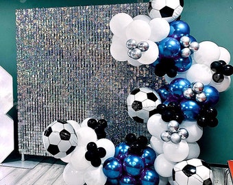 99pcs Football Balloons Garland Kit Soccer Balloons Arch Kit Boy Birthday Party Decoration Football Theme Party Decor 4D Soccer Foil Balloon