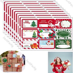 10er Set Weihnachtsetiketten Geschenkanhänger Etiketten DIY Festival Aufkleber Weihnachtsgeschenkanhänger Weihnachtsmann Aufkleber Kindergeschenk Etikett Versiegelung Aufkleber