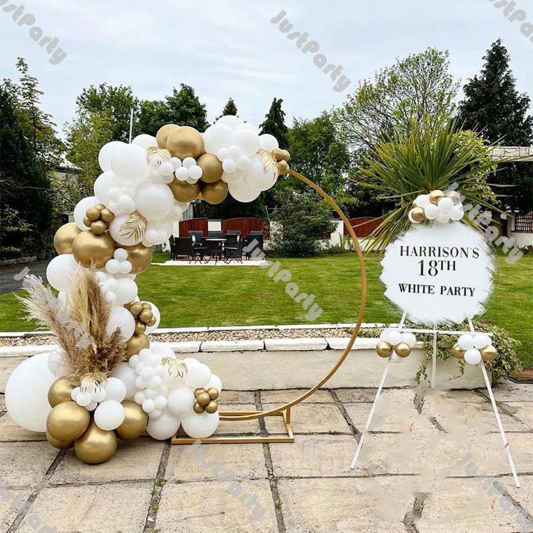 145pcs Chrome Gold Matte White Balloons Garland Arch Kit DIY Wedding ...