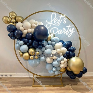 123pcs Matte Navy Blue Balloon Garland Party Decoration Macaron Blue Natural Sand Gold Balloon Arch Wedding Supplies Baby Shower Decor