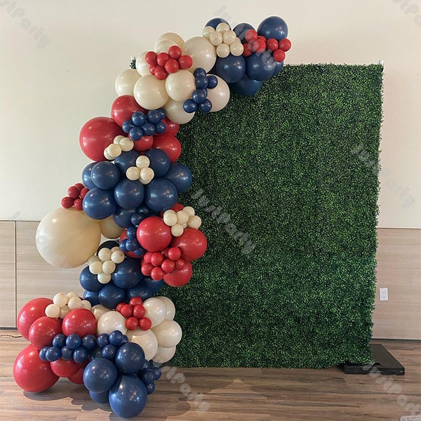 181pcs Matte Beige Balloon Garland Matte Navy Blue Red Balloon Arch Kit Wedding Supplies Baby Shower Decoration Birthday Party Background