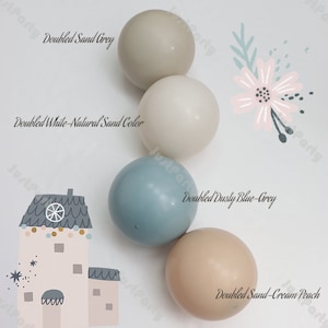 Doubled Dusty Blue White Sand Balloons Garland Arch DIY Boho Wedding Boy Birthday Party Baby Shower Bridal Shower Decorations Photo Backdrop