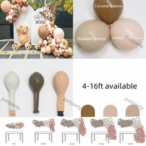 Baby Shower Balloons Garland Kit Neutral Balloon Arch Apricot Cream Caramel Ballon Decor Peach Birthday Wedding Baby Shower Party Supplies